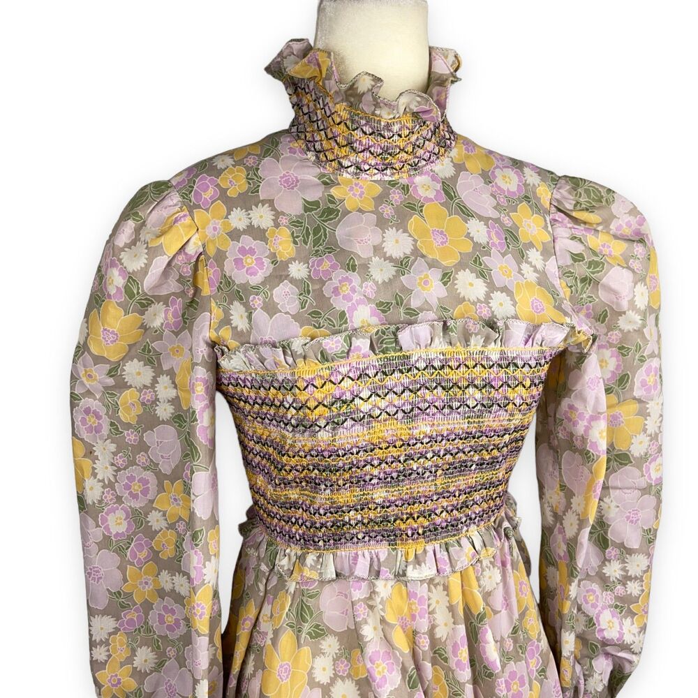Marcel Fenez by Roland Klein Authentic Vintage 1970s Prairie Maxi Hostess Dress - Picture 6 of 14